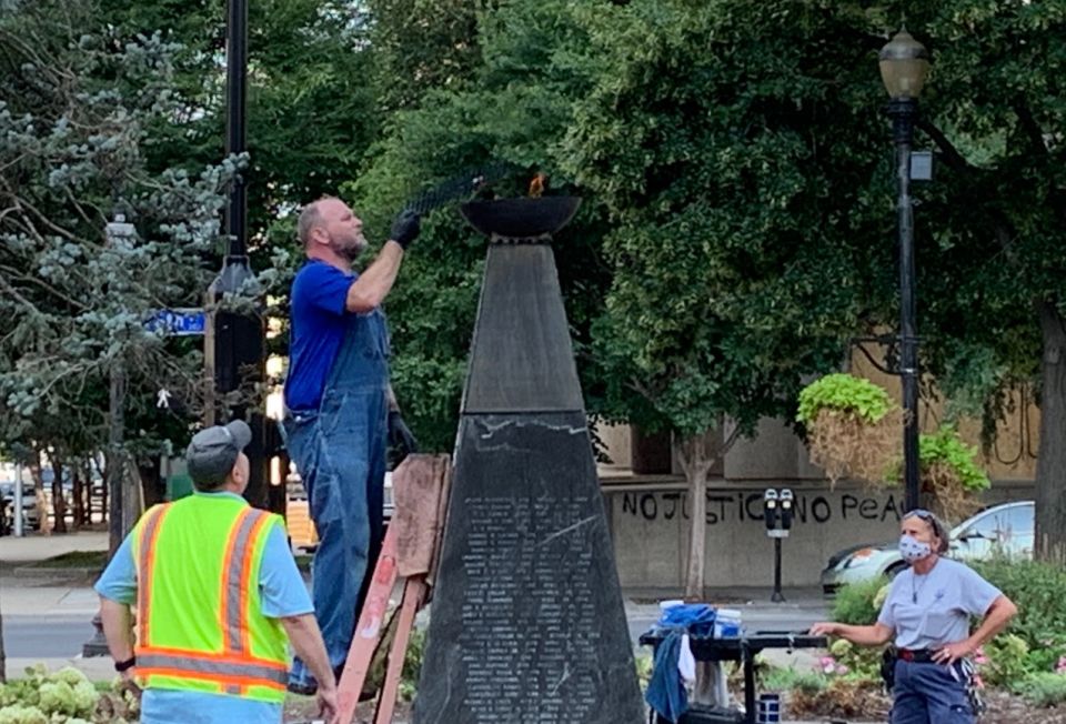 LMPD Memorial being repaired